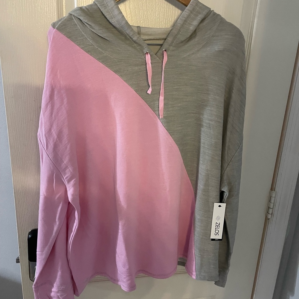 ZELOS Pink and‎ Gray Hoodie